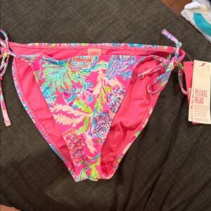 Lilly Pulitzer Pink and Blue Tropical Bikini Bottom